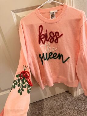 Kiss the Queen Pink Embellished Sweater